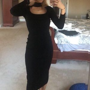 Zara black midi dress